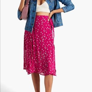 Rag & Bone Lily floral-print Georgette Wrap Skirt (size 12)